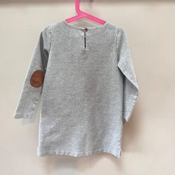 Hope &‎ Henry Girls Gray Dress With Bow & Elbow Patches - Size 7 - Picture 5 of 5